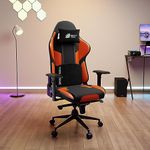 Green Soul Xtreme Multifunctional Ergonomic Gaming & Office Chair | Premium PU Leather Upholstery | 4D Armrests | Adjustable Neck, Lumbar Pillow | 180° Back Recline (Black & Orange)