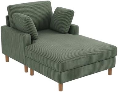 Vesgantti Cord Schlafsofa, Sofa Bett mit 2 Kissen, Relaxsessel, Schlafsessel für Wohnzimmer, Schlafzimmer, Büro, Werkzeuglose Montage, 148 * 104 * 92cm (Grün)