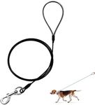 Mi Metty Chew Proof Dog Leash,6FT Metal Cable Lead,Heavy Duty Leash Made of Coated Wire Rope,Chew Resistant,Great for Large Dogs and Teething Puppies,Dog Chains (Black, 1 Pack)