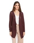 Volcom Women's Go Wrap Open Front Cardigan Sweater, Espresso, XL