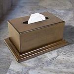 American Furniture Classics 434 Real Wood Tissue Box with Hidden Felt Lined Gun Concealment Compartment, Walnut