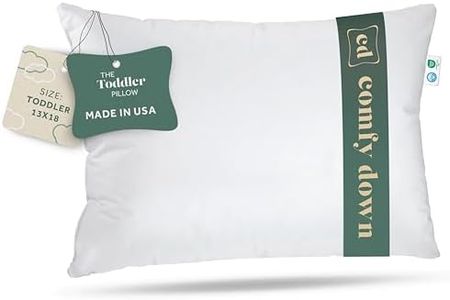 ComfyDown Toddler Pillow - 800 Fill Power Super Soft European Goose Down for Children Ages 18 to 48 Months - 100% Hypoallergenic ? 300-Thread Count Egyptian Cotton Cover - Made in USA - 13”x18”