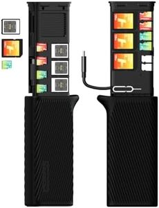 CFexpress Type A Card Reader, Card Case & Card Holder for CF A Card & SD & Micro SD Card,USB3.2 Gen2 10Gbps, Read 3 Cards Simultaneously, Aluminum Card Adapter (Black, CFexpress Type A Card Reader)