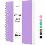 RETTACY Bullet Dotted Journal - A5 Dotted Grid Spiral Notebook with 300 Pages, 100 GSM Premium Acid-Free Paper, Bullet Journaling, Sketching, Twin-Wire Binding, 5.7" × 8.2" (Lilac)