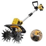 Cordless Tiller Cultivator Compatible with Dewalt 20V Battery(Tool Only), Electric Garden Tiller w/270 RPM, 48 Steel Tines, 8.7" Tilling Width, 6.3" Depth, Portable Rotary Tiller