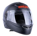 HeadFox Helmet N2 Air 7 Smart Helmet with Bluetooth Calls | Music | GPS | Waterproof | Voice Asst. Dashing Double Visor (Matt Black, XL)