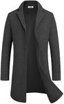 COOFANDY Mens Wool Blend Coat Slim 