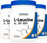 Nutricost Pure L-Leucine Powder 500 Grams (3 Bottles)