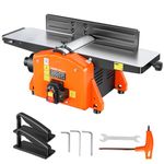 VEVOR Spiral Benchtop Jointer, 8 Inch, 2 HP 8500 RPM Bench Top Wood Jointer, with 18-Blade Spiral Cutterhead, Extendable Cast Aluminum Table, Up to 1/8 in Depth, Adjustable Fence, for Woodworking DIY