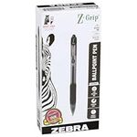 Zebra Z-Grip Retractable Ball Pen Medium Ref Labels Metal Pack of 12 black,Packaging may vary