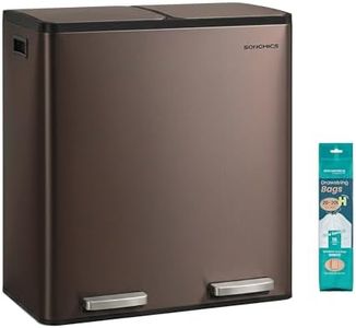 SONGMICS Trash Can, 2 x 8 Gallon (2 x 30 L) Double Compartment