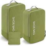 Travel Shoe Bags, Foldable Shoe Storage Organizer Shoe Pouch with Zipper,Water-Resistant Shoe Bag for Gym, Shoe Storage Pouch for Men and Women(2pcs larger+small）green
