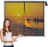 Magnetic Screen Window Magnetic Fly Screen Door Window Black 115x130cm Hands Free Mesh Partition Keeps Bugs Out Let Fresh Air in Easy to Install Without Drilling