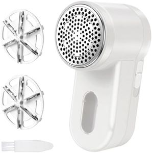 Z-TIISON Electric Lint Remover, Portable Fabric Shaver Defuzzer with 6-Leaf Blades, Dual Protection, Removable Bin, Quickly Remove Fuzz, Lint Balls, Pills, Bobbles from Clothes, Couch&Carpet
