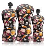 FINGER TEN Golf Club Head Covers Wood Driver Fairway Hybrid Rescue Putter, Golf Club Covers Woods Novelty Synthetic Leather with Interchangable No.Tag for Men Women Kids (Yellow-3 Pack)