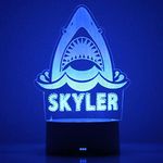 ETCHEY Personalized Shark Night Light, Shark Night Light, Boy's Room, Custom Night Light, Kid's Bedroom Decor Children's Light, Kids Bedroom