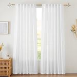 RYB HOME White Sheer Curtains Linen