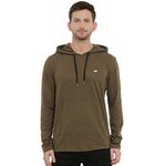 Bushirt Casual Printed Military Green Color Men's Hoodie - Pure Cotton, Full-Sleeve,Regular Fit, Moisture-Wicking, Quick-Drying, Hooded Neck for Running, Workout & Sports - M