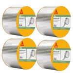 SIKA – Pack of 4 Butyl waterproofing tape MultiSeal BT – Weatherproof – Seals out water and draughts – Rubber tape for pipe cracks – 10 cm x 5 m – Silver