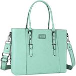 MOSISO PU Leather Laptop Tote Bag for Women (15-16 inch), Mint Green