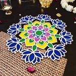 Ascension Portable Rangoli (11 inches) Stencil for Decor DIY Craft Reusable Templates for Floor Table Fill with Rangoli Atta or Grains for Navratri Pooja Mandir Rangoli Mats for Decoration (Design 1)