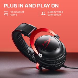 HyperX Cloud II Gaming Headset – Red, Surround Sound, PC/PS4/Xbox
