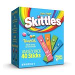 Skittles Singles To Go Tropical Flavors Variety Pack, Powdered Drink Mix, Zero Sugar, Low Calorie, Includes 4 Flavors, Strawberry Starfruit, Mango Tangelo, Kiwi Lime, Pineapple Passionfruit, 30 Count