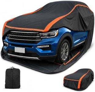 SUV Patented Fully Enclosed Car Cover Waterproof All Weather 2-in-1 for Toyota Highlander,Ford Explorer,Jeep Grand Cherokee,Honda Pilot Automobiles Universal Fit SUV Length 191-201 in. Exterior Covers