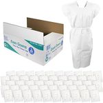 Dynarex Universal Exam Gown, White, Latex Free, 50 Count