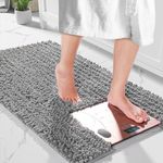 Yimobra Bathroom Rugs for Weight Scale, Plush & Thick Weight Scale Bath Rugs, Perfectly Suit for Most Weight Scales, Machine Washable, Designed to Fit in to Weight Scale, 44.1 x 24, Grey