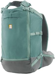 Ruffwear Hitch Hiker Dog Backpack Carrier, Pet Carrier Travel Bag, Integrated Harness & Padded Straps, Breathable & Comfy, Fully Ventilated, for Small Pups up to 30kg, River Rock Green, Small