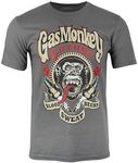 Gas Monkey Garage Mechanics Official Licensed T Shirt Weathered Grey Mens (Grey, XL)