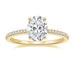 EAMTI 3CT 925 Sterling Silver Gold Engagement Rings Oval Cut Cubic Zirconia CZ Wedding Promise Rings for Her Stunning Wedding Bands for Women Size 9