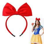 Bow Headbands Headdress for Women Girls Red Bow Headband Large Bowknot Hairband Huge Bowknot Hair Bands Hair Hoop Perfect Hair Accessories for Cosplay Costume Party Decoration