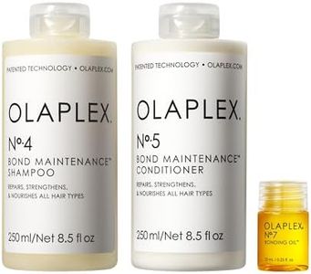 Olaplex Wash and Shine Hair Kit: No. 4, 5, 7, Shampoo & Conditioner Set to Cleanse, Hydrate, & Control Frizz Up to 72 Hours, Bonding Oil for Shine & Protect, For All Hair Types