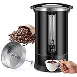 WerkWeit Coffee Urn 120Cups Large Coffee Dispenser 18L Full Stainless Steel Commercial Coffee Maker Double Wall Quick Brew Electric Beverage Dispenser Hot Water Urn-Black