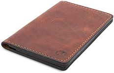 Leather Passport Holder for Men | Made in USA | 3.5" x 5.5" Field Notes Cover, Tobacco Snakebite, Compact, Minimalist