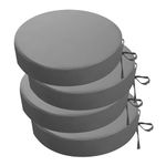 idee-home Outdoor Bistro Chair Cushions, 3“ Thick Round Seat Cushions Set of 4 with Ties, 15”x15”x 3” Waterproof Round Patio Chair Cushions for Outdoor Furniture, Chair Pads for Garden Medium Grey