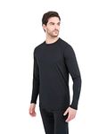 Terramar Men's Military Fleece Long Sleeve Crew, Black, X-Large (46"-48") (W8369)