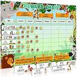 Luigi's Large Safari Animal Magnetic Star/Reward Chart for Kids: Encourages Good Behaviour and Customisable with Choice of Magnets and Dry Erase Feature