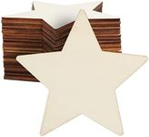 24 Pack Wood Stars for Crafts, Unfinished Wooden Cutouts for DIY Projects (3.8 Inches)