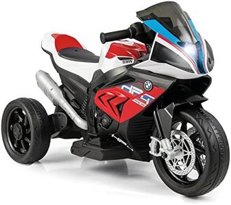 HONEY JOY Kids Ride on Motorcycle, Licensed BMW 12V Battery Powered 3 Wheels Motorcycle Toy with Headlight, Horn, Music, MP3, USB Port, Electric Ride on Toy for Boys and Girls, 3-8 Years Old (Red)