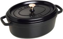 Staub Cast Iron Roaster/Cocotte, Oval 29 cm, 4.25 L, Black