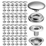 108pcs 15mm Stainless Steel Fastener Snap Press Stud Cap Button Marine Boat Canvas Line 24(4 Components, 27pcs for Each)