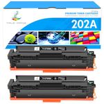 True Image Compatible Toner Cartridge Replacement for HP 202A CF500A 202X CF500X Color Laserjet Pro MFP M281fdw M281cdw M254dw M254nw M281fdn M280nw M254 M281 Toner Ink Printer (Black, 2-Pack)