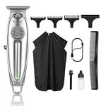 Kemei Professional Hair Clippers Beard Trimmer for Men T-Blade Outliner Barber Grade Electric Clippers All-in-One Grooming Solution Cordless Father Day Gifts