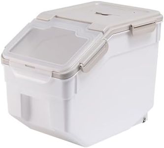 Grain Rice Storage Bin, Airtight Flour Storage Container, Dry Food Bin With Wheels and Airtight Lid, Cereal Grain Organizer for Flour, Snack, Baking Supplies, Pet Food, BPA Free