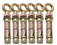 Expansion Eye Bolts (Shield Eye Bolts) Super Heavy Duty Anchor Bolts For Securing Concrete/Masonry (Multiple Sizes) *FIXINGS DIRECT* (M6 X 80MM (6PCS))