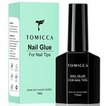 TOMICCA Gel Nail Glue - 15ml/4 in 1 Super Strong Nail Glue Compatible with Acrylic-Nails, Soft Gel Nail Tips and Press On Nails (Curing Needed), Convenient and Fast, Long Lasting and Easy to Use