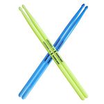 SONICAKE Light Drum Sticks 5 A Luminous Anti-Slip Handles Nylon Drumsticks for Drummers Practice and Performance 2 Pairs Blue and Green